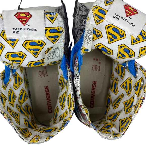 Converse All Star Chuck Taylor High Top Superman DC Comics Youth US Size 2 - Picture 9 of 13